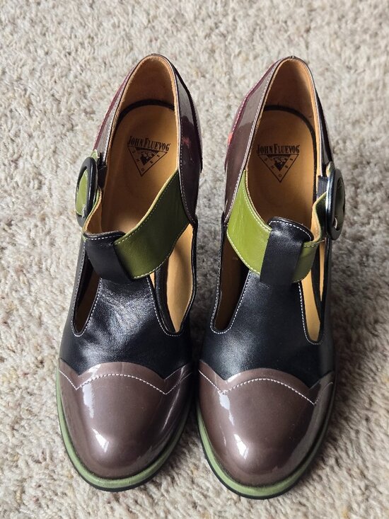 John Fluevog Shoes - John Fluevog Attic Ilona T-Strap Heels Women's US Size 8.5